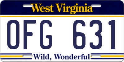 WV license plate OFG631