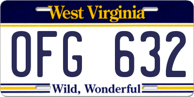 WV license plate OFG632