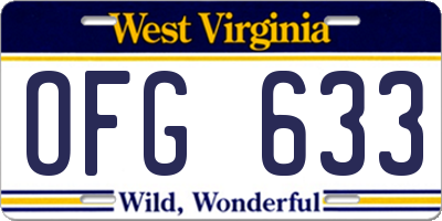 WV license plate OFG633