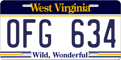WV license plate OFG634