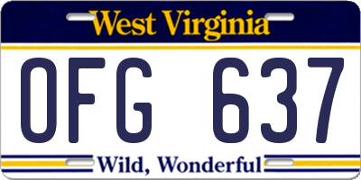 WV license plate OFG637