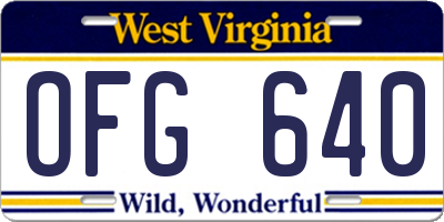 WV license plate OFG640