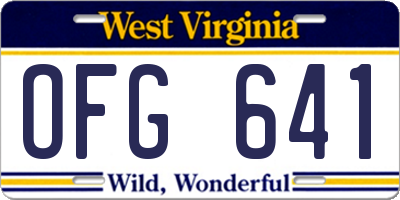 WV license plate OFG641