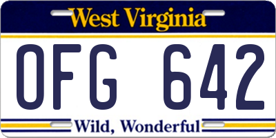 WV license plate OFG642