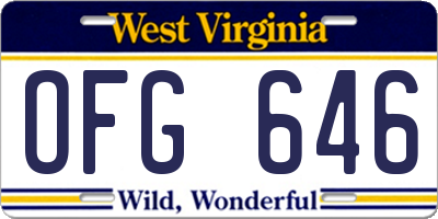 WV license plate OFG646