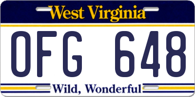 WV license plate OFG648