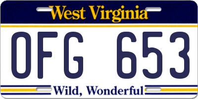 WV license plate OFG653