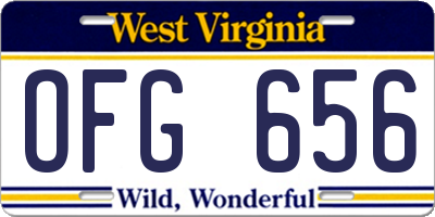 WV license plate OFG656