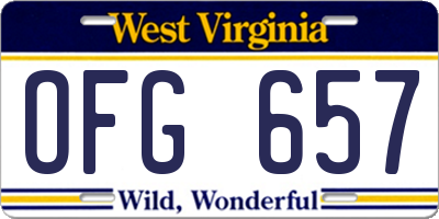 WV license plate OFG657