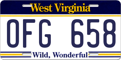 WV license plate OFG658