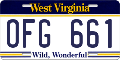 WV license plate OFG661