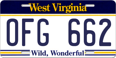 WV license plate OFG662