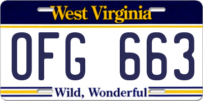 WV license plate OFG663