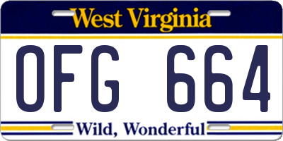 WV license plate OFG664