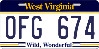 WV license plate OFG674