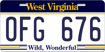 WV license plate OFG676