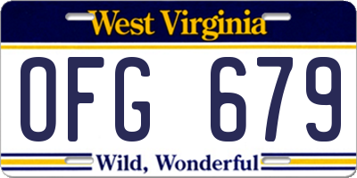 WV license plate OFG679