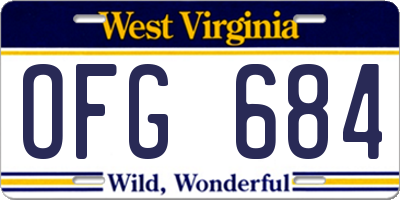 WV license plate OFG684