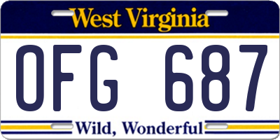 WV license plate OFG687