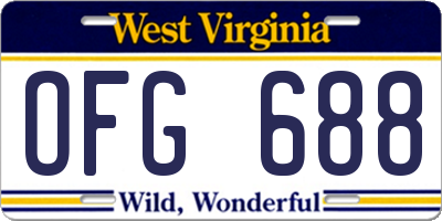 WV license plate OFG688