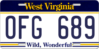 WV license plate OFG689