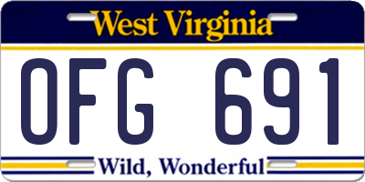 WV license plate OFG691