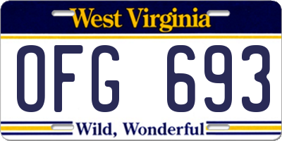 WV license plate OFG693