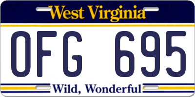 WV license plate OFG695