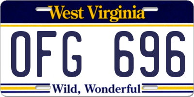 WV license plate OFG696