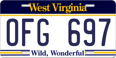WV license plate OFG697