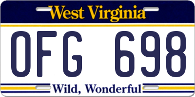 WV license plate OFG698