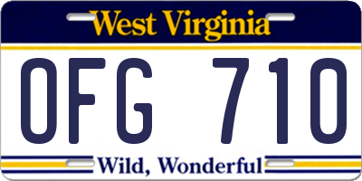 WV license plate OFG710
