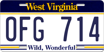 WV license plate OFG714