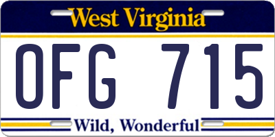 WV license plate OFG715