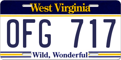 WV license plate OFG717