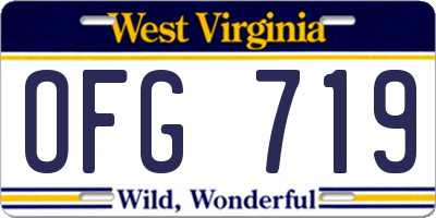 WV license plate OFG719