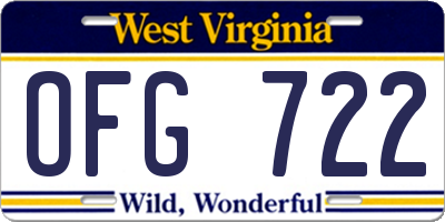 WV license plate OFG722