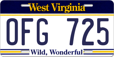 WV license plate OFG725