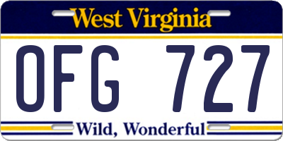 WV license plate OFG727