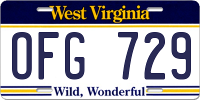 WV license plate OFG729