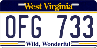WV license plate OFG733