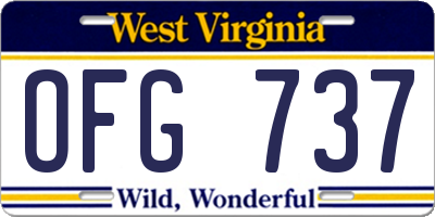 WV license plate OFG737