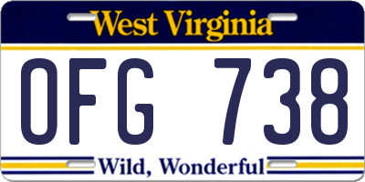 WV license plate OFG738