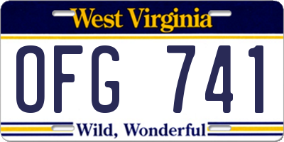 WV license plate OFG741