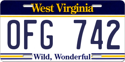 WV license plate OFG742