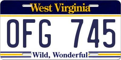 WV license plate OFG745