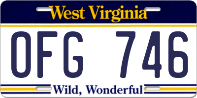 WV license plate OFG746