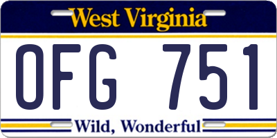 WV license plate OFG751