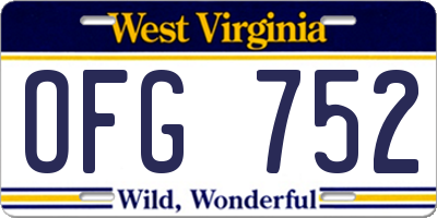 WV license plate OFG752