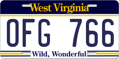 WV license plate OFG766